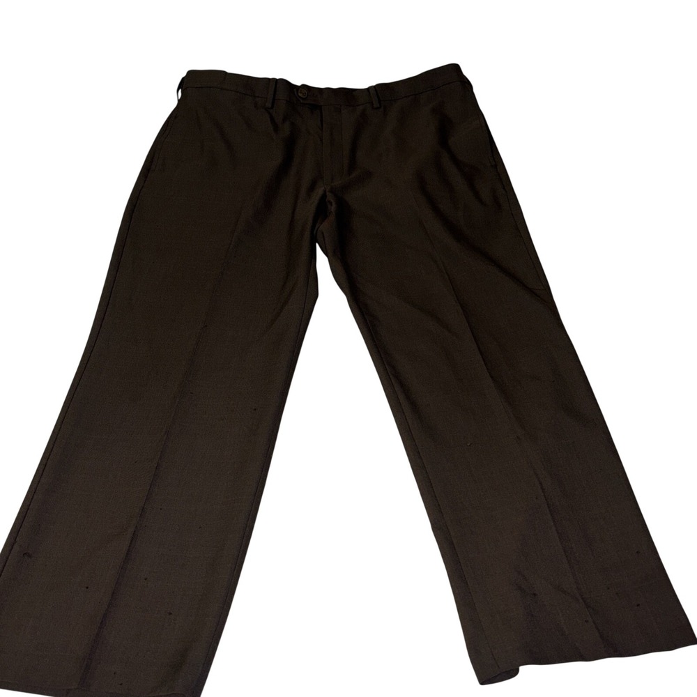 Express Men's Dress Pants 40x29 Brown Flat Front REPREVE Stretch